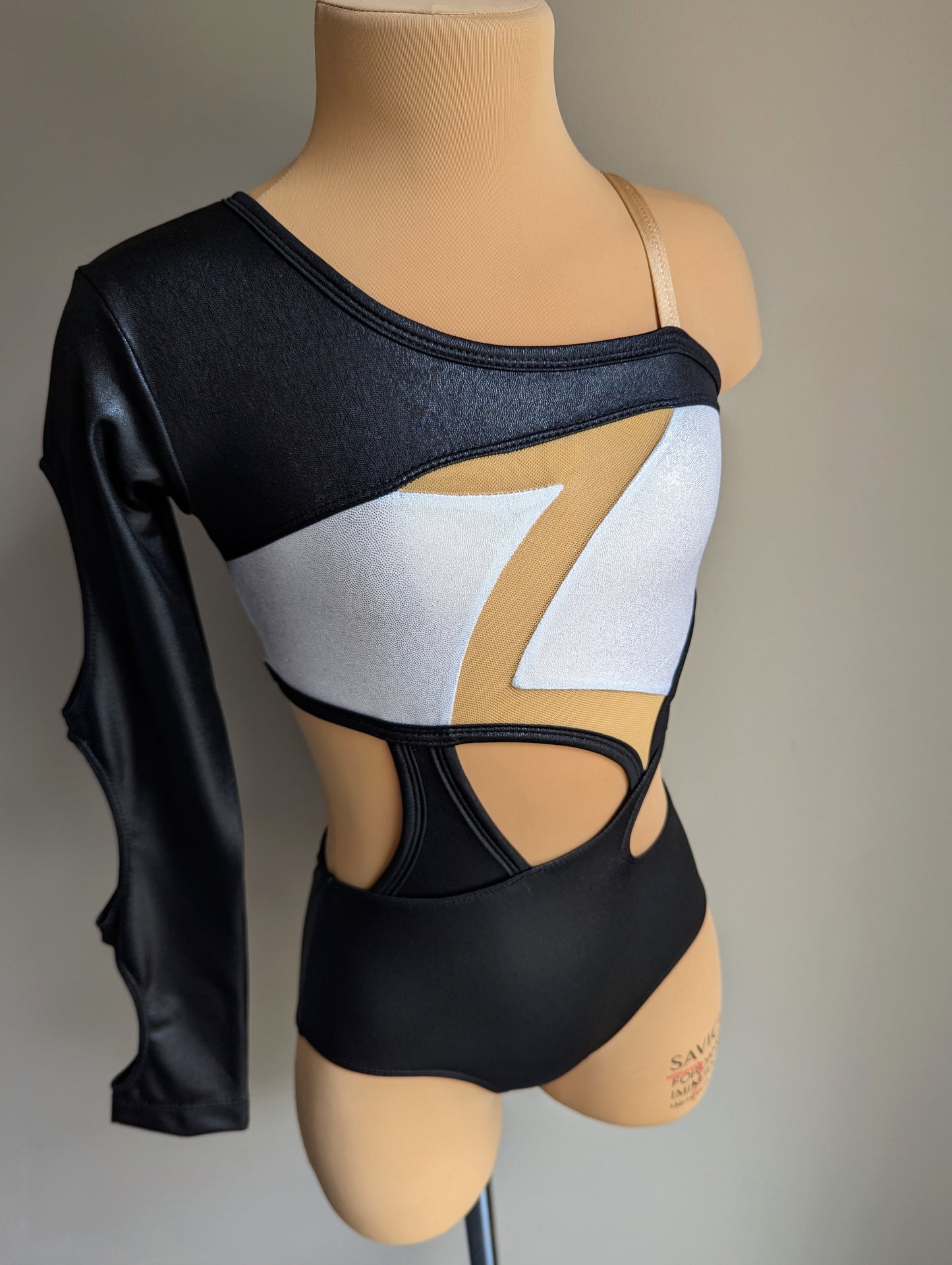 Shadow Leo - Black & Silver Hologram Lycra 
