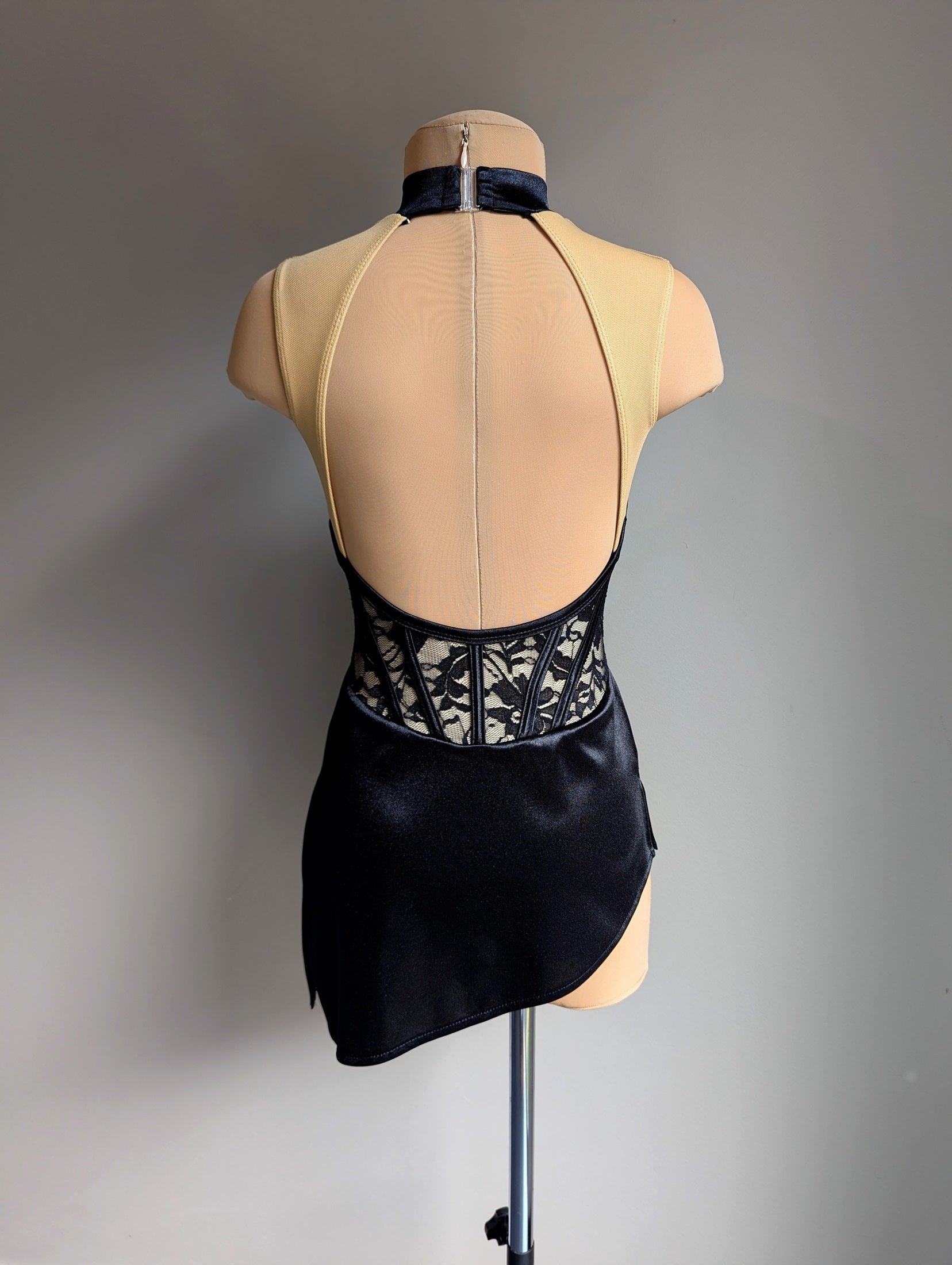 Silken Silence Base - Black Satin & Lace 