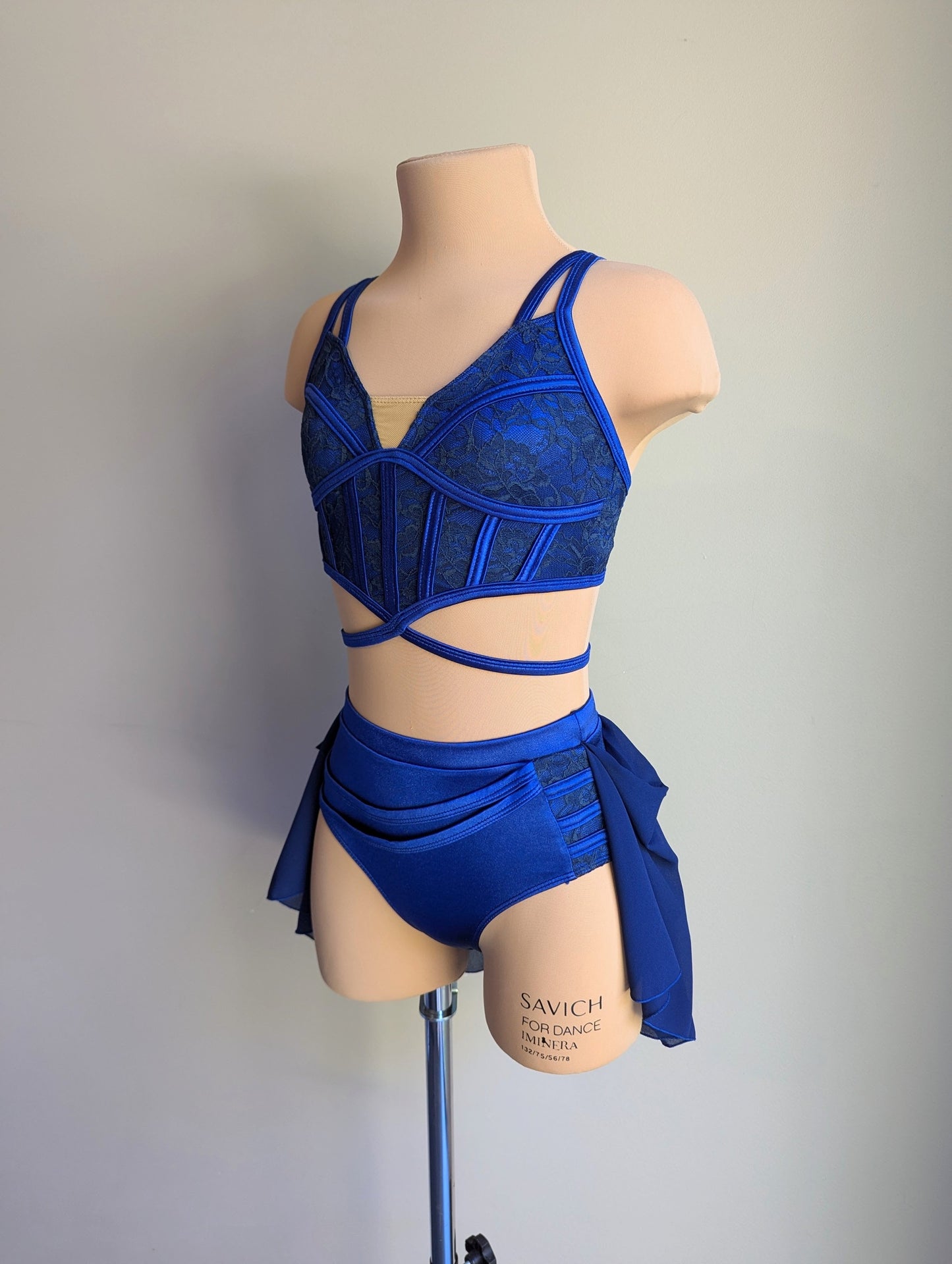 Cherish Set- Navy Satin & Lace 
