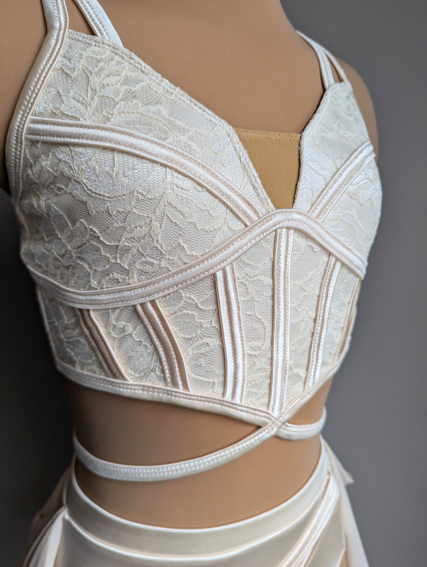 Cherish Set- Ivory Satin & Lace