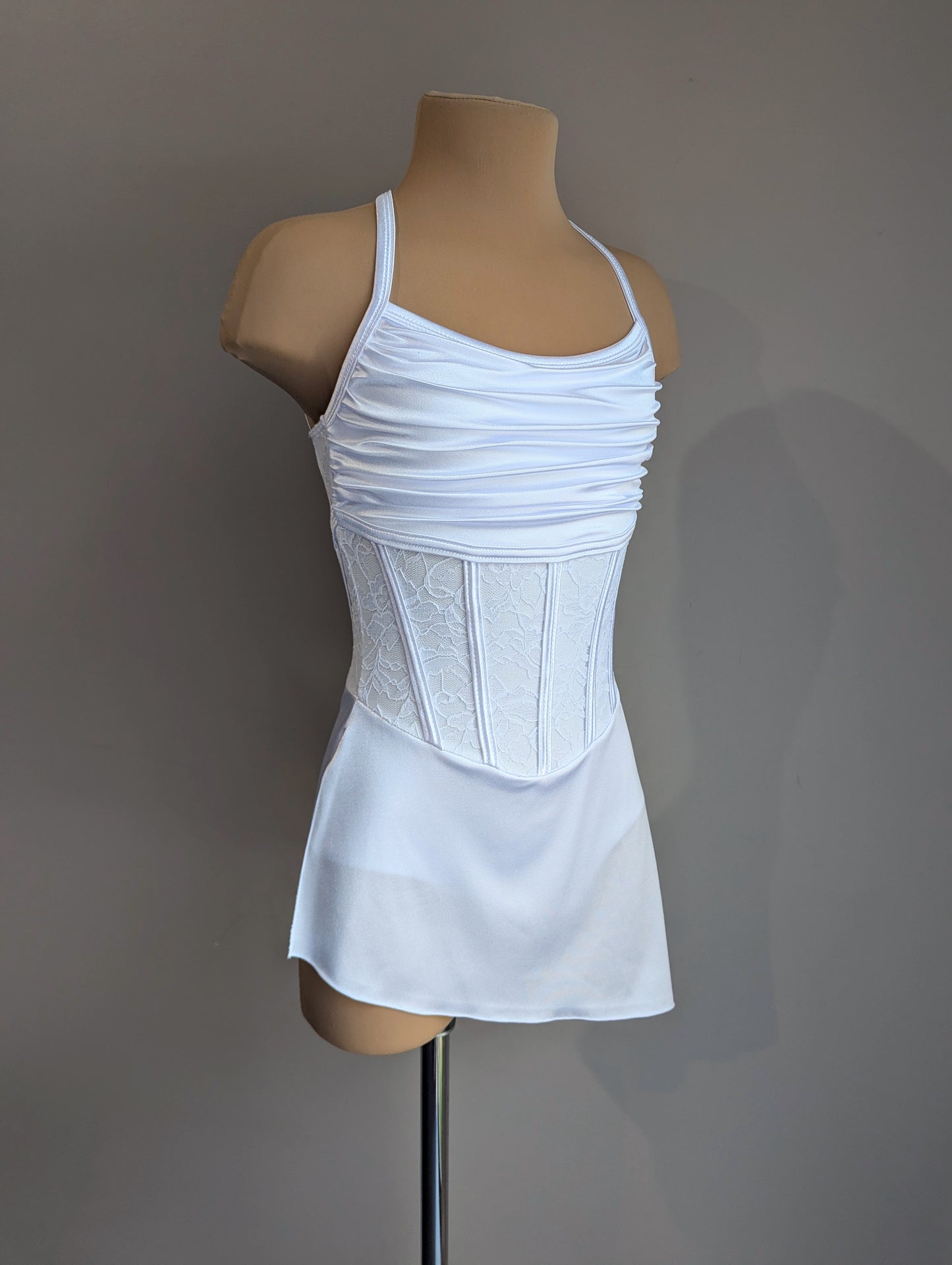 Angelina 2.0 Base - White Satin & Lace