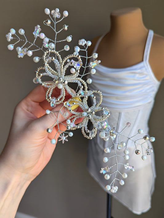 Headpiece - White/Silver 