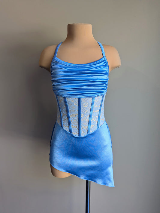Angelina 2.0 Base - Cornflower Blue Satin & Lace 