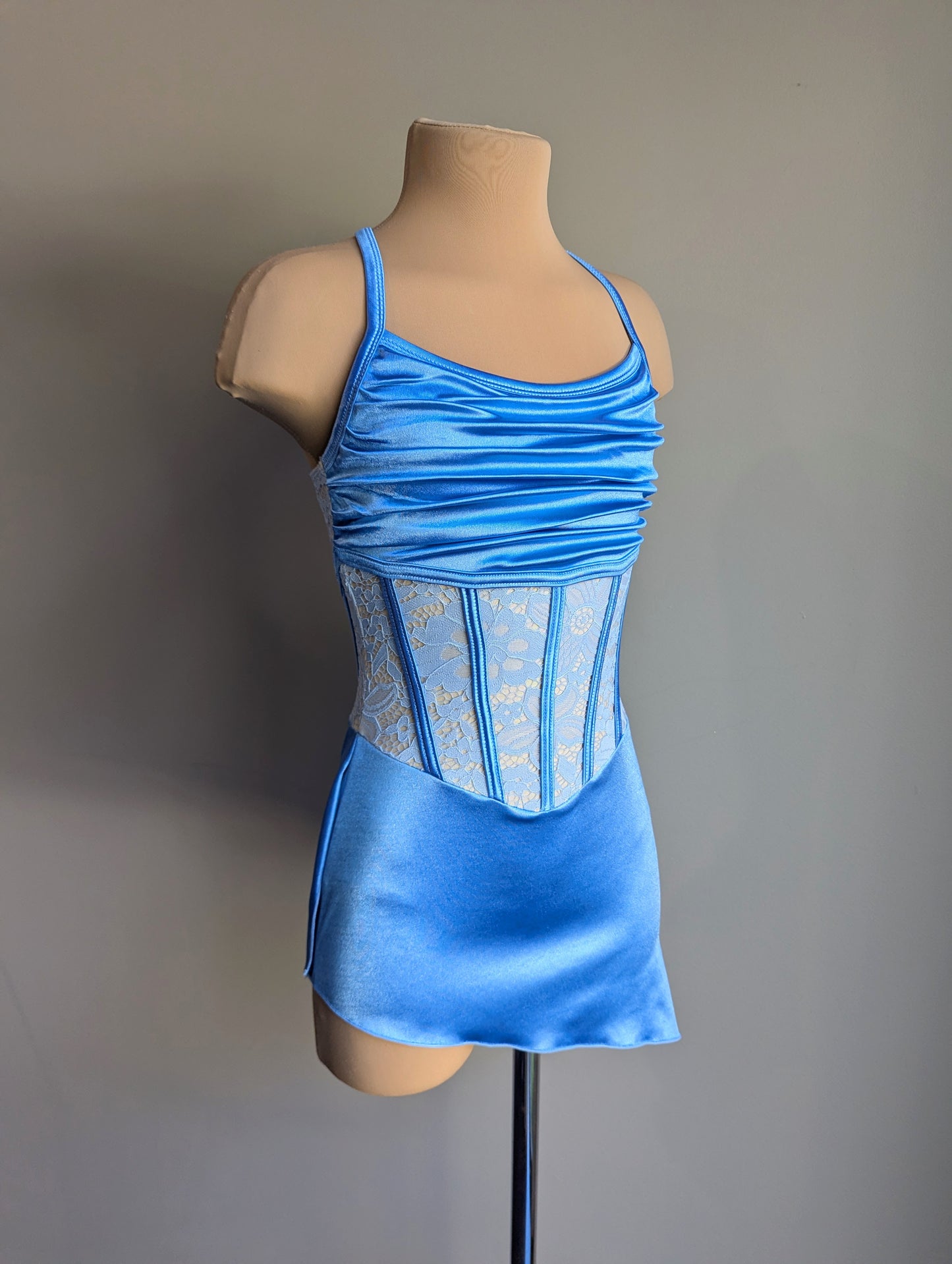 Angelina 2.0 Base - Cornflower Blue Satin & Lace 