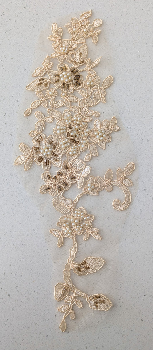 Chamomile Beaded Lace Appliqué 1 Colour 