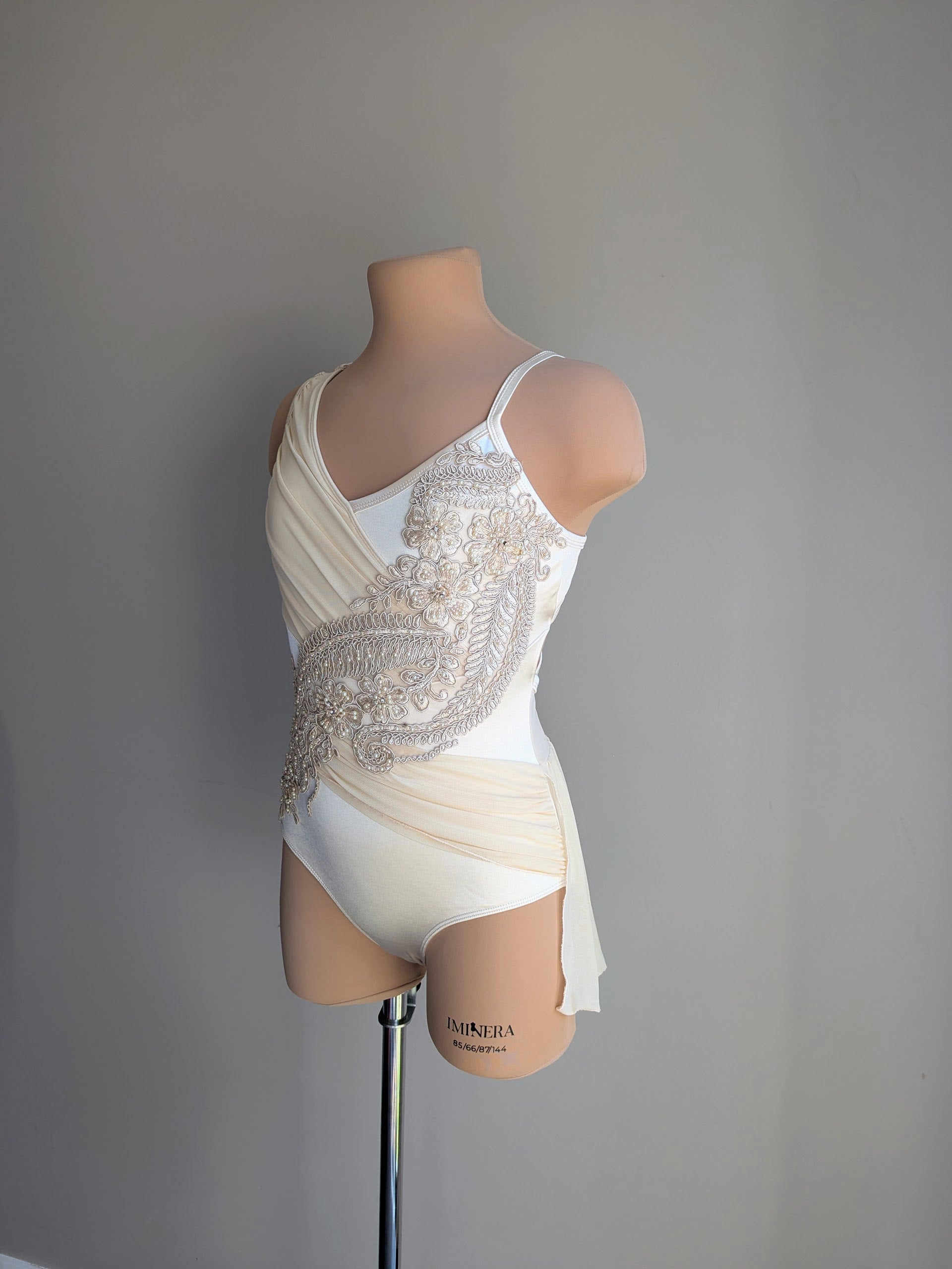 Flutter - Limited Edition Base - Ivory Satin with Champagne Lace 