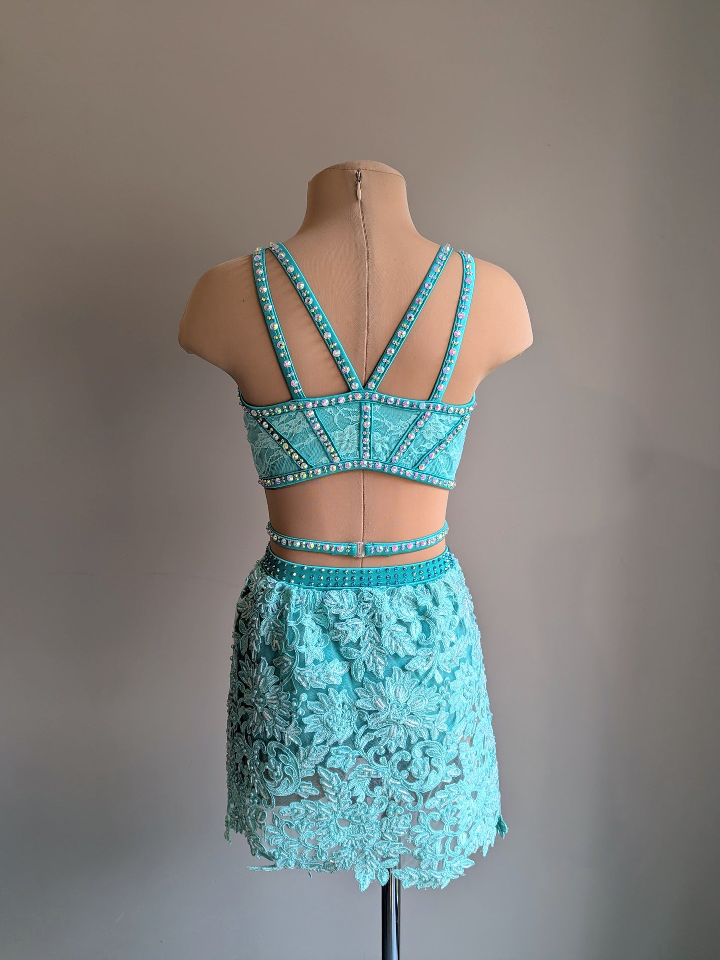 Cherish Bloom Mint Satin: Freeform Hem - Limited Edition Costume Fully Dazzled by DMDC