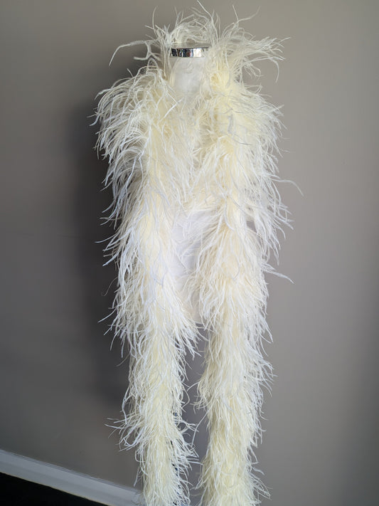 Ostrich Feather Boa 6ply - Ivory Feathers