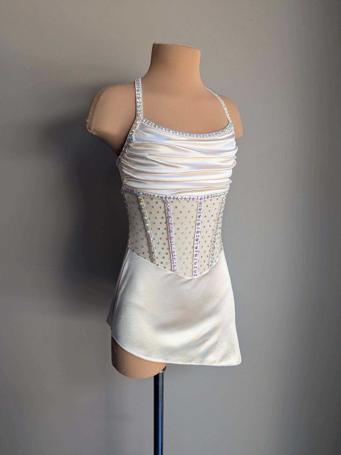 Ivory Satin Angelina 2.0 - Barely There Dazzling by DMDC 