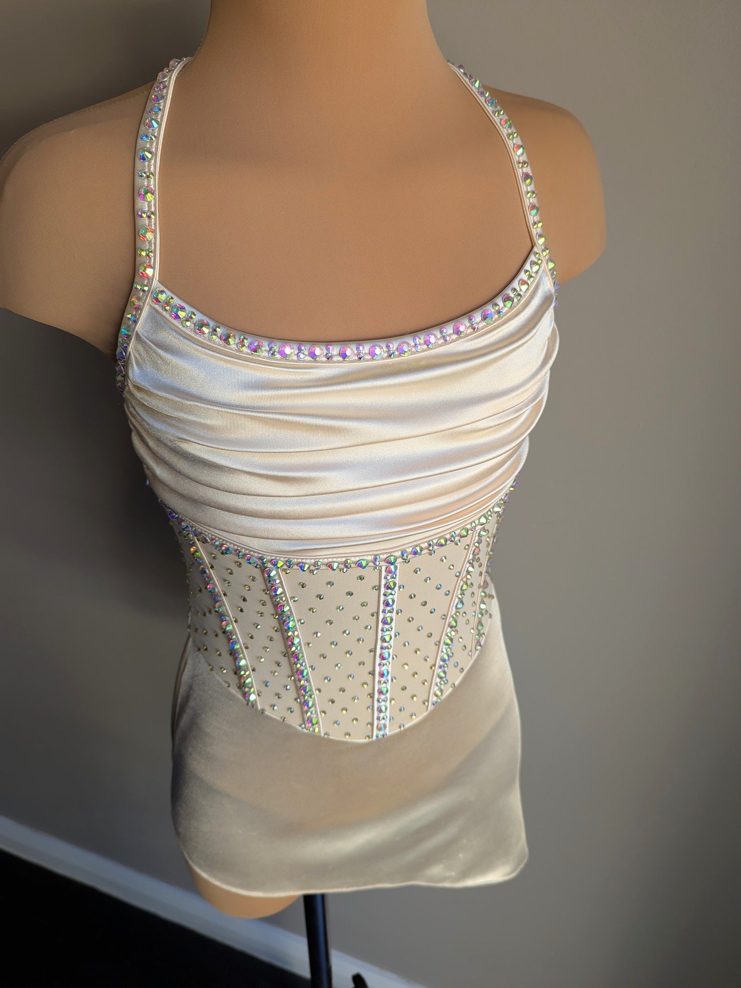 Ivory Satin Angelina 2.0 - Barely There Dazzling by DMDC 