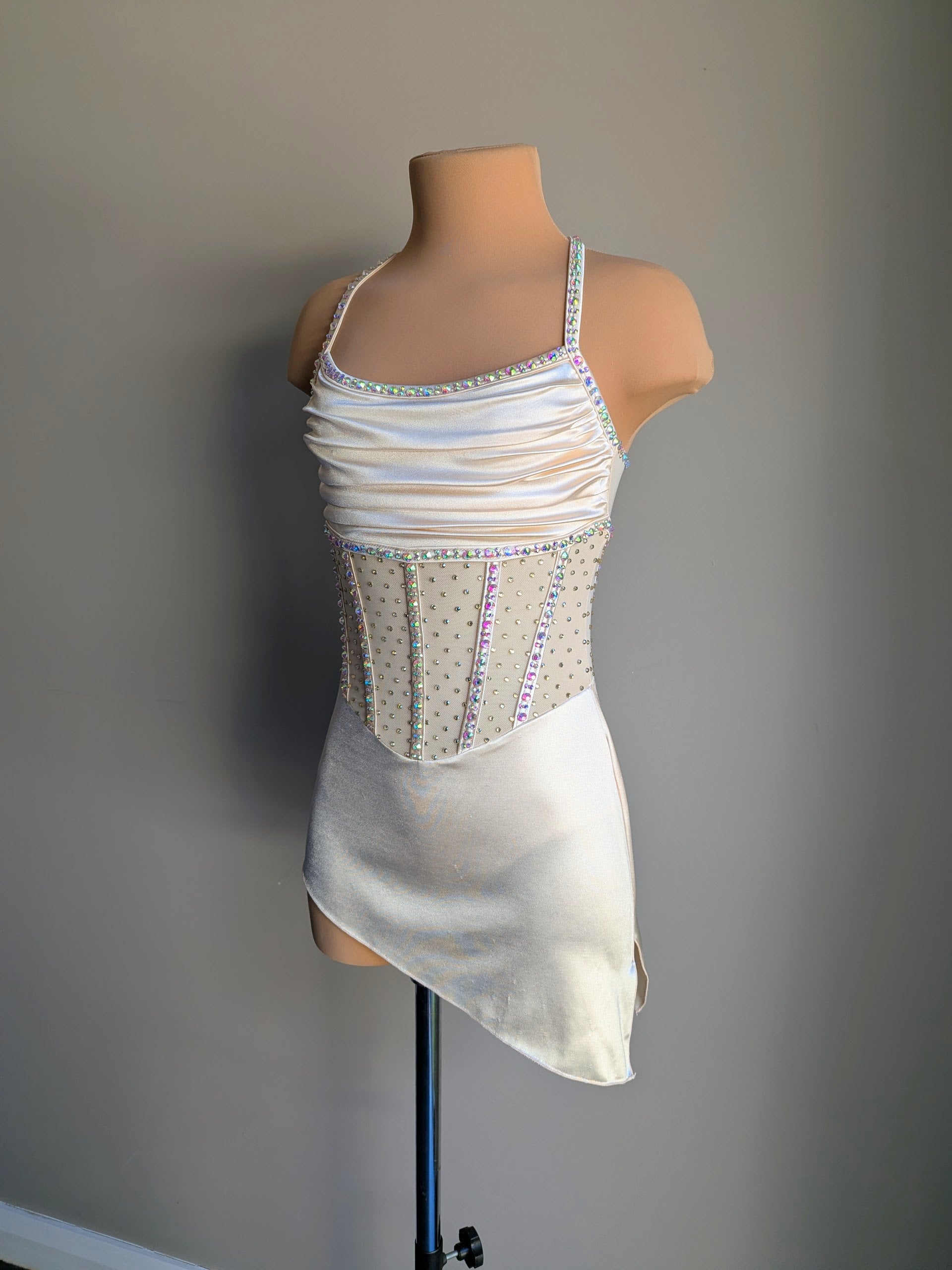 Ivory Satin Angelina 2.0 - Barely There Dazzling by DMDC 