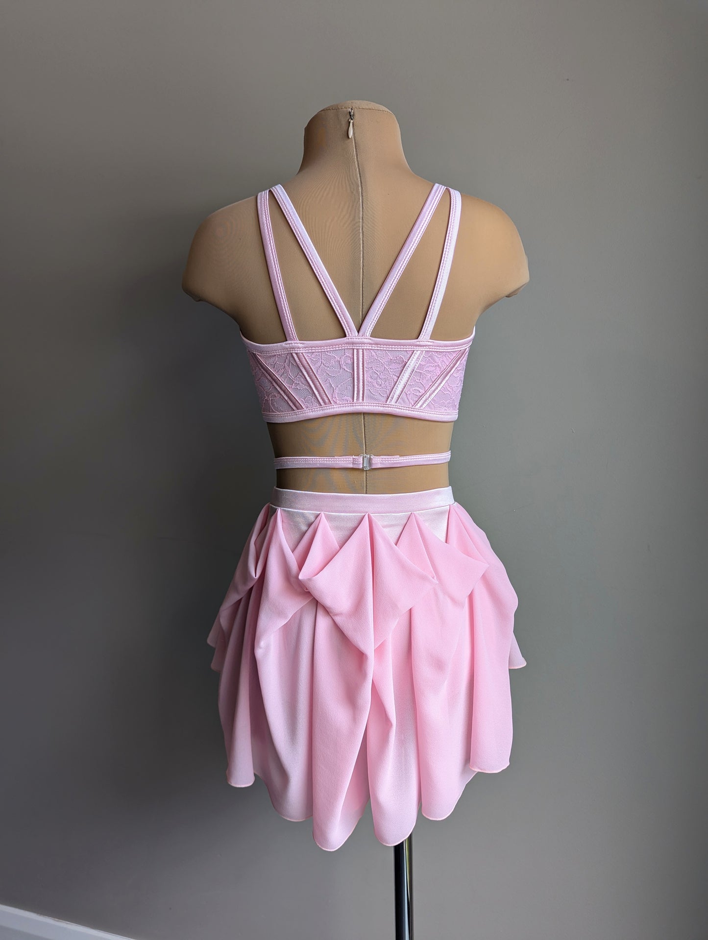 Cherish Set- Pastel Pink Satin & Lace