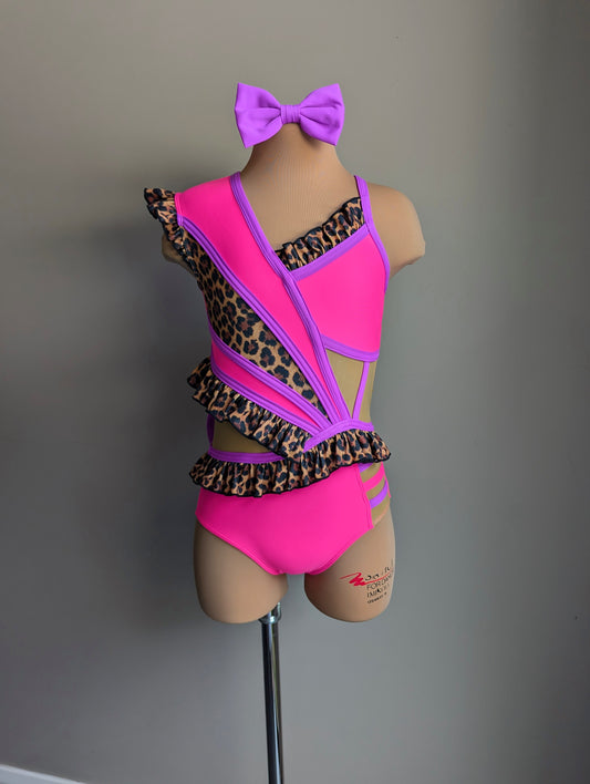 Little Miss Mischief Leo - Violet & Flamingo Pink 