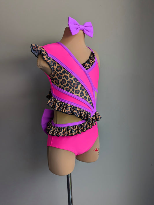Little Miss Mischief Leo - Violet & Flamingo Pink 