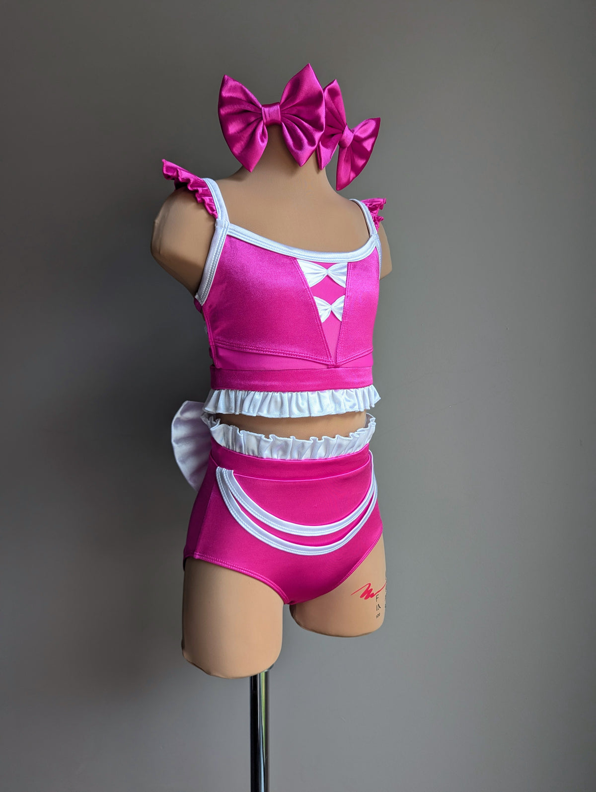 Pinky Promise - Hot Pink & White Satin