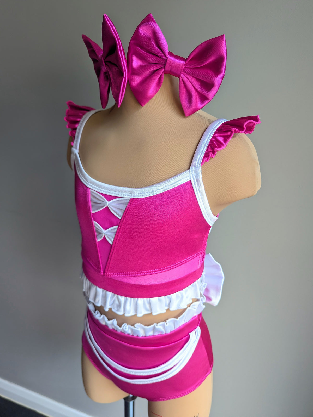 Pinky Promise - Hot Pink & White Satin