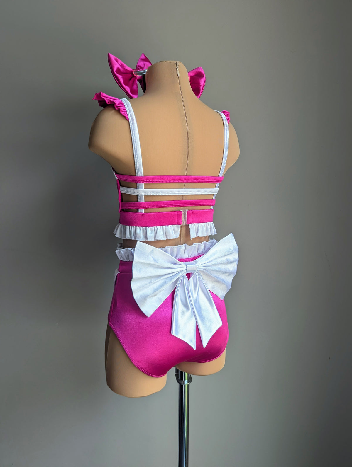 Pinky Promise - Hot Pink & White Satin