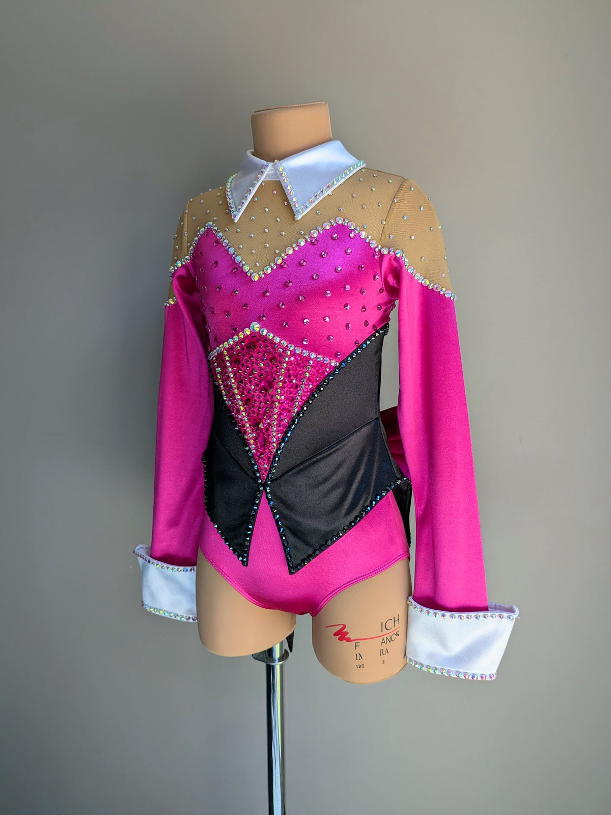 Showtime Tuxedo Leotard with Bow - Pink, Black & White Satin Dazzle Pack 