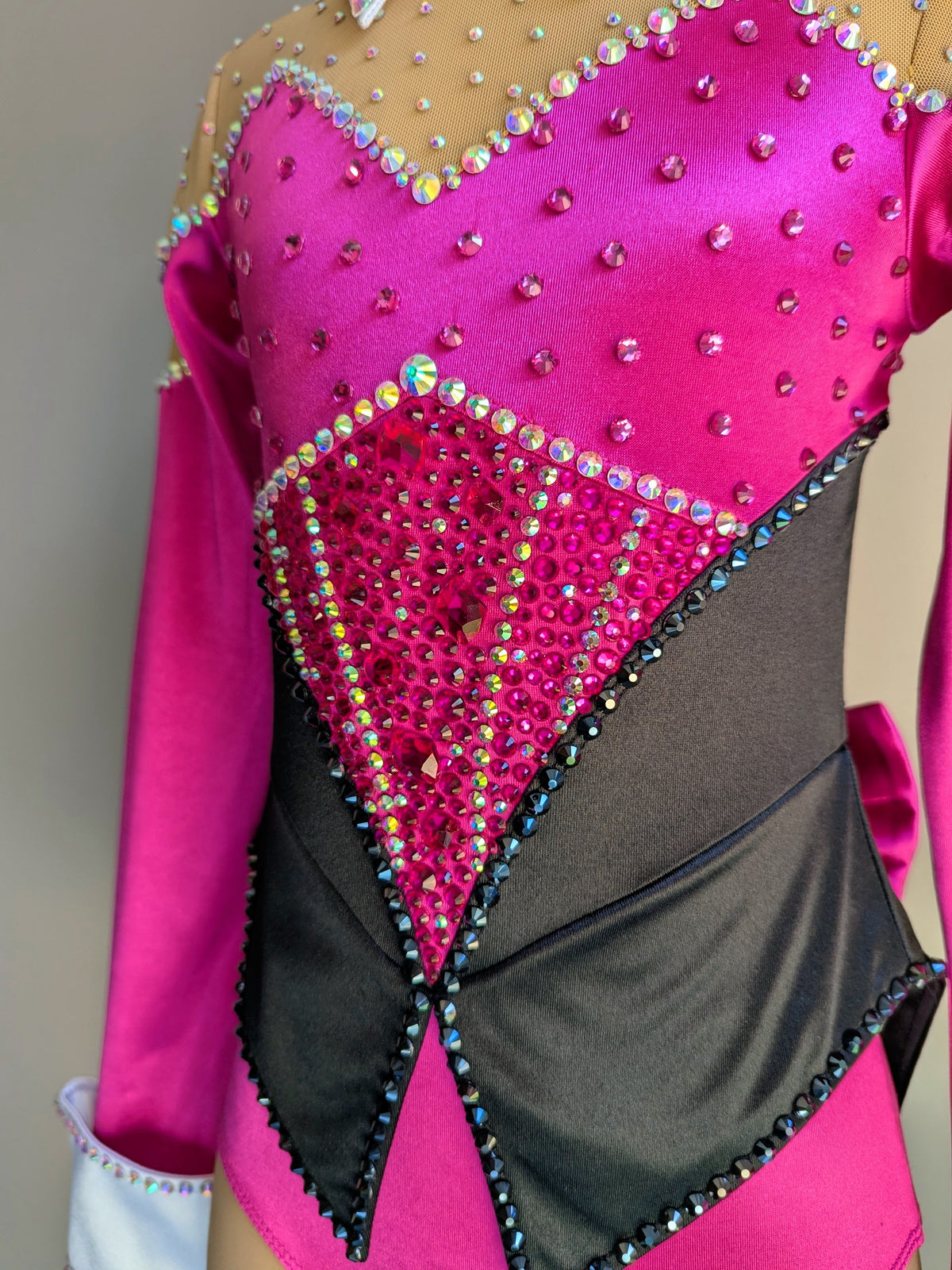 Showtime Tuxedo Leotard with Bow - Pink, Black & White Satin Dazzle Pack 