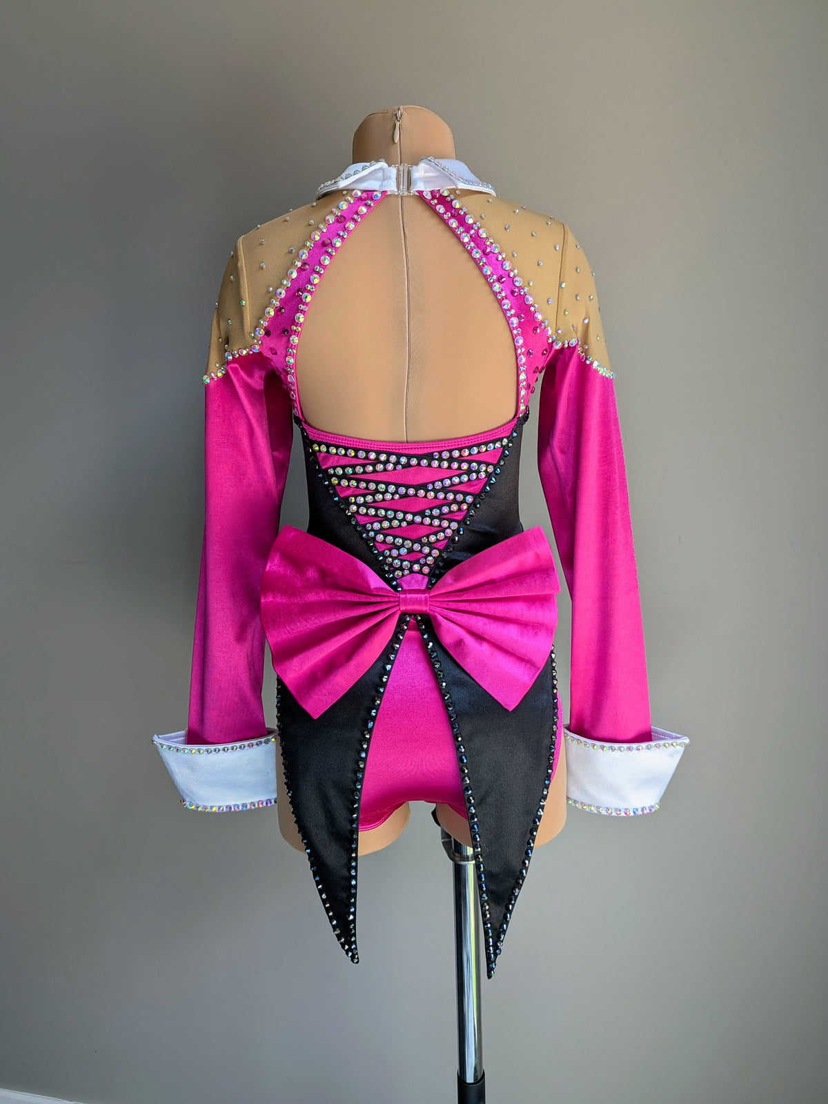 Showtime Tuxedo Leotard with Bow - Pink, Black & White Satin Dazzle Pack 