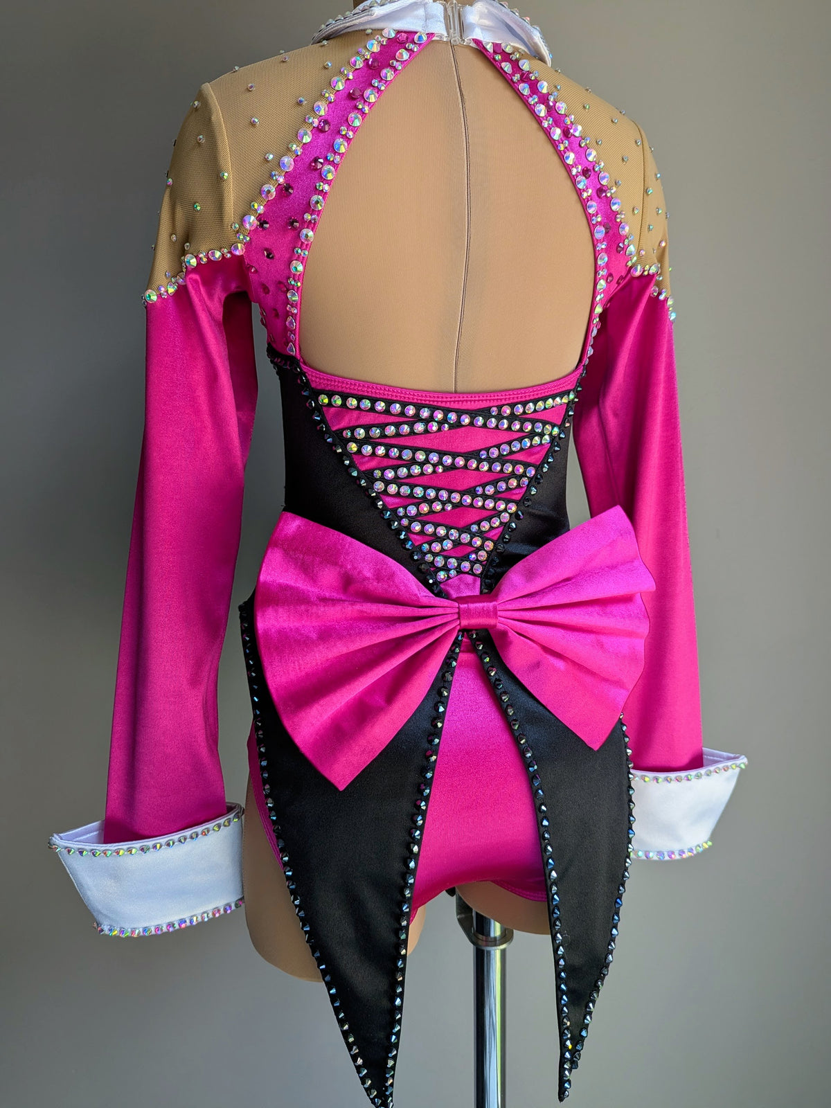 Showtime Tuxedo Leotard with Bow - Pink, Black & White Satin Dazzle Pack 