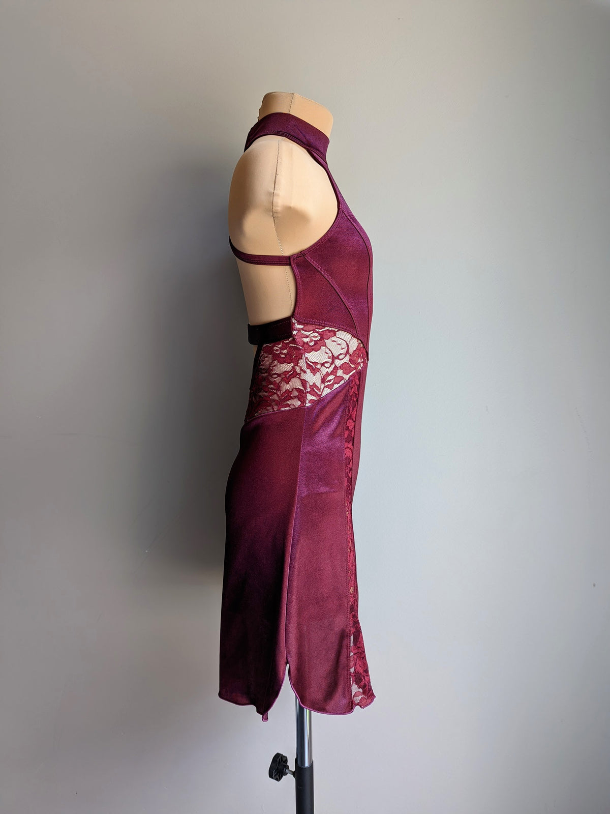 Mystique Slip Dress - Maroon Satin 