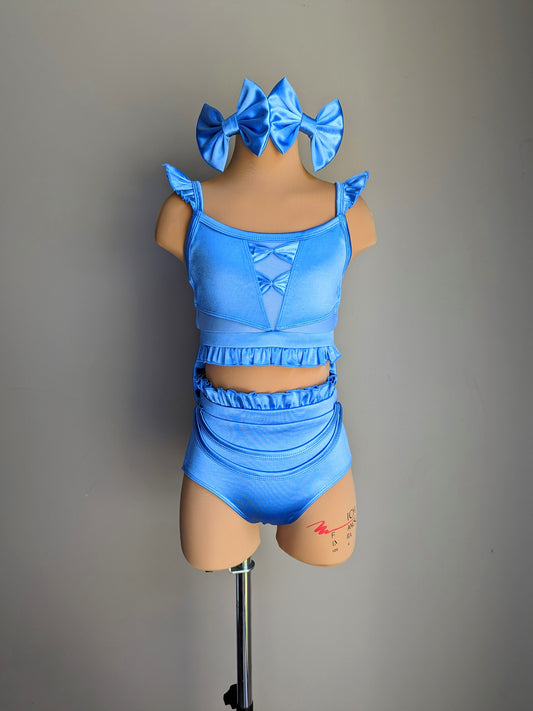 Pinky Promise - Cornflower Blue Satin 