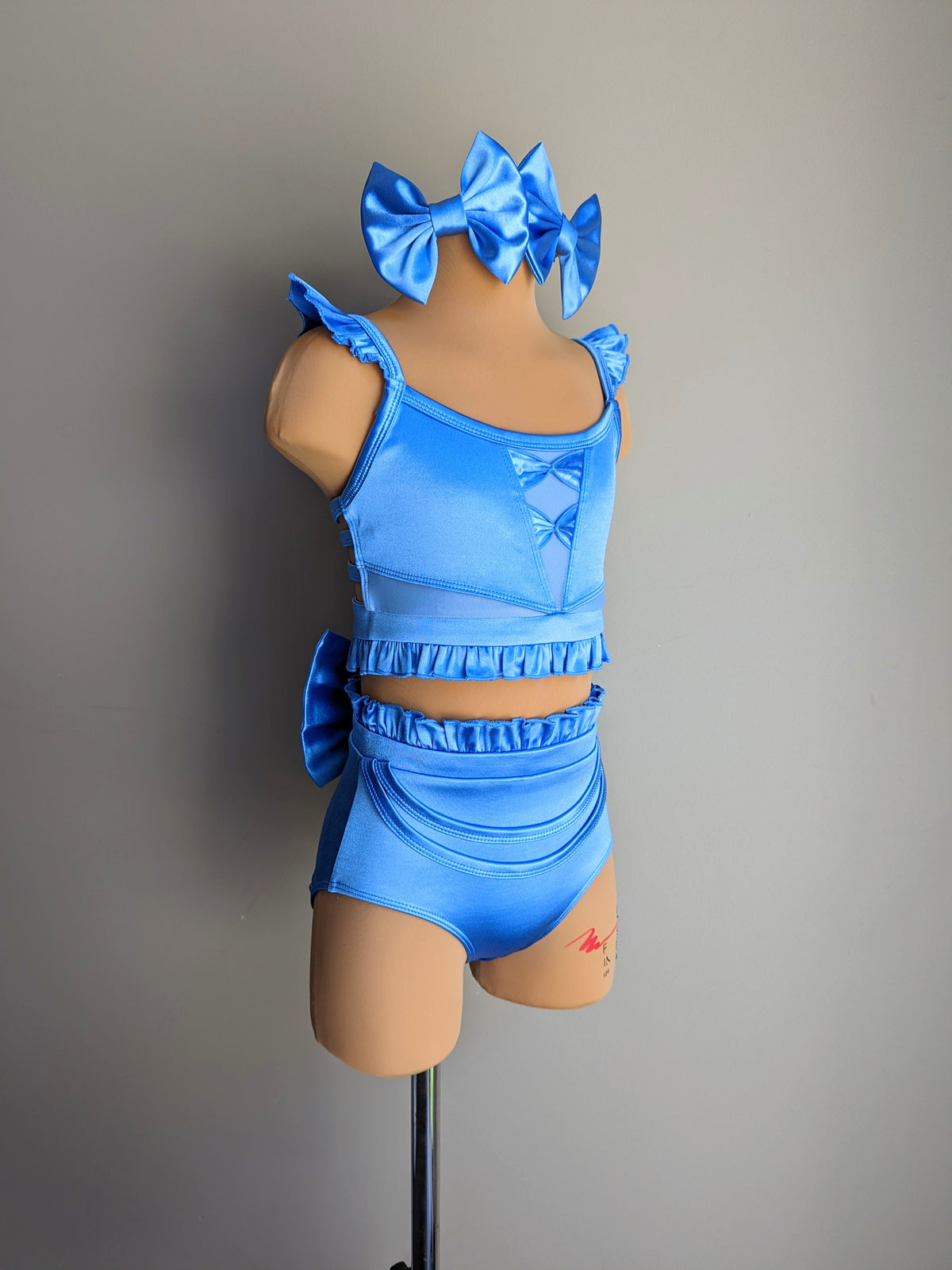 Pinky Promise - Cornflower Blue Satin 