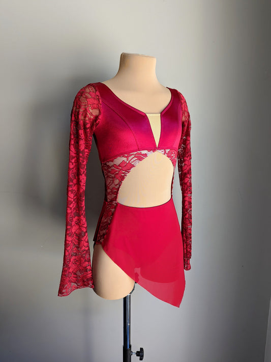 Ethereal Leo - Burgundy Satin & Lace 
