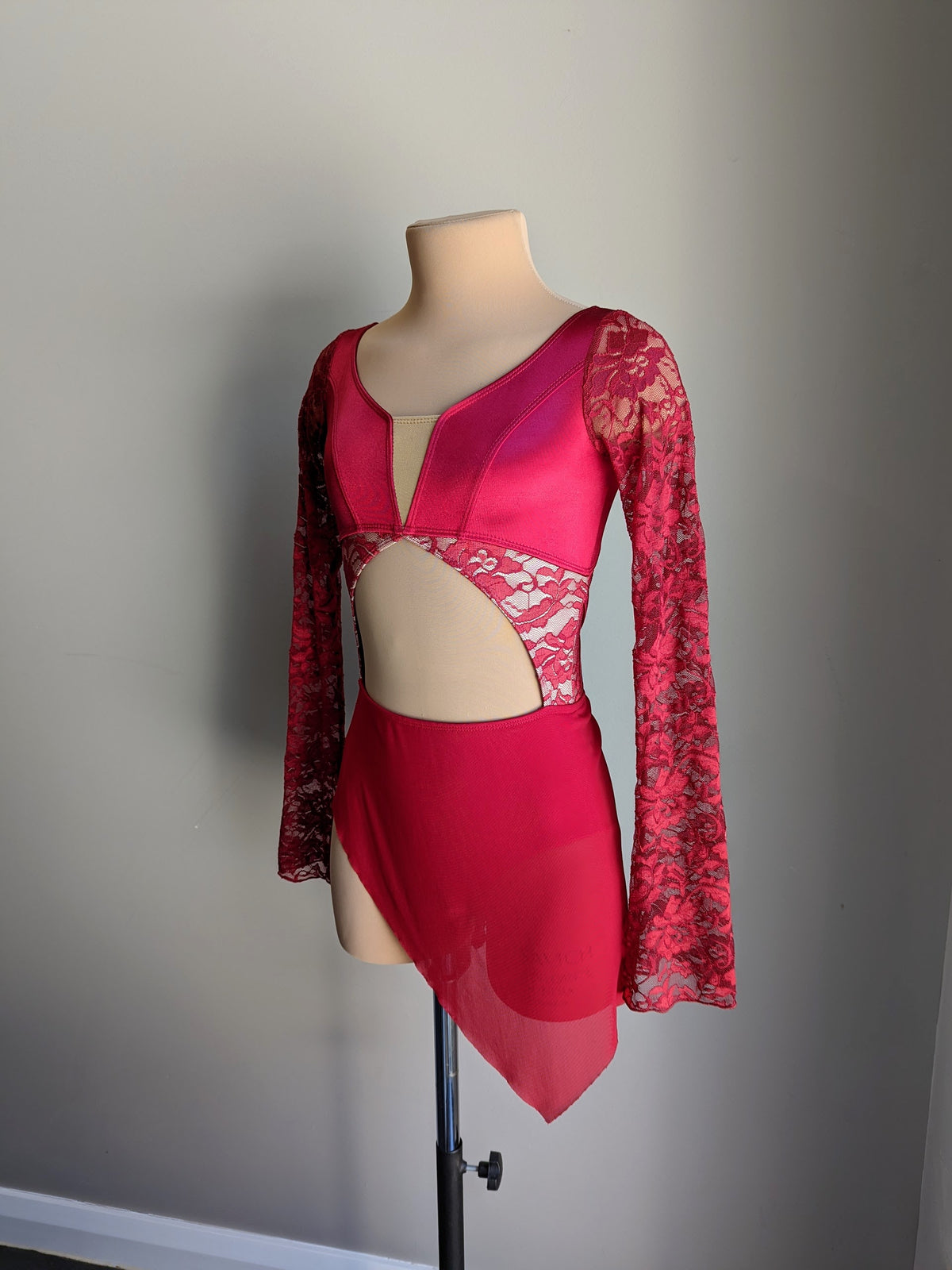Ethereal Leo - Burgundy Satin & Lace 