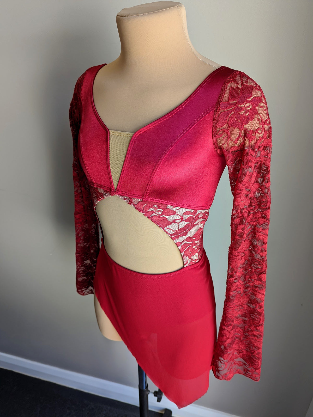 Ethereal Leo - Burgundy Satin & Lace 