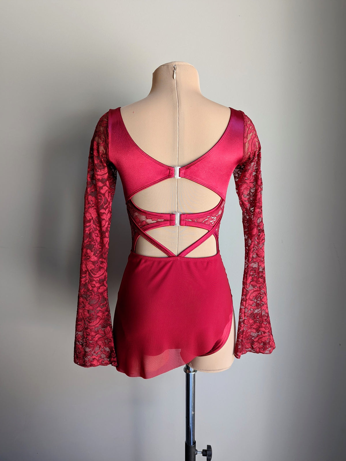 Ethereal Leo - Burgundy Satin & Lace 