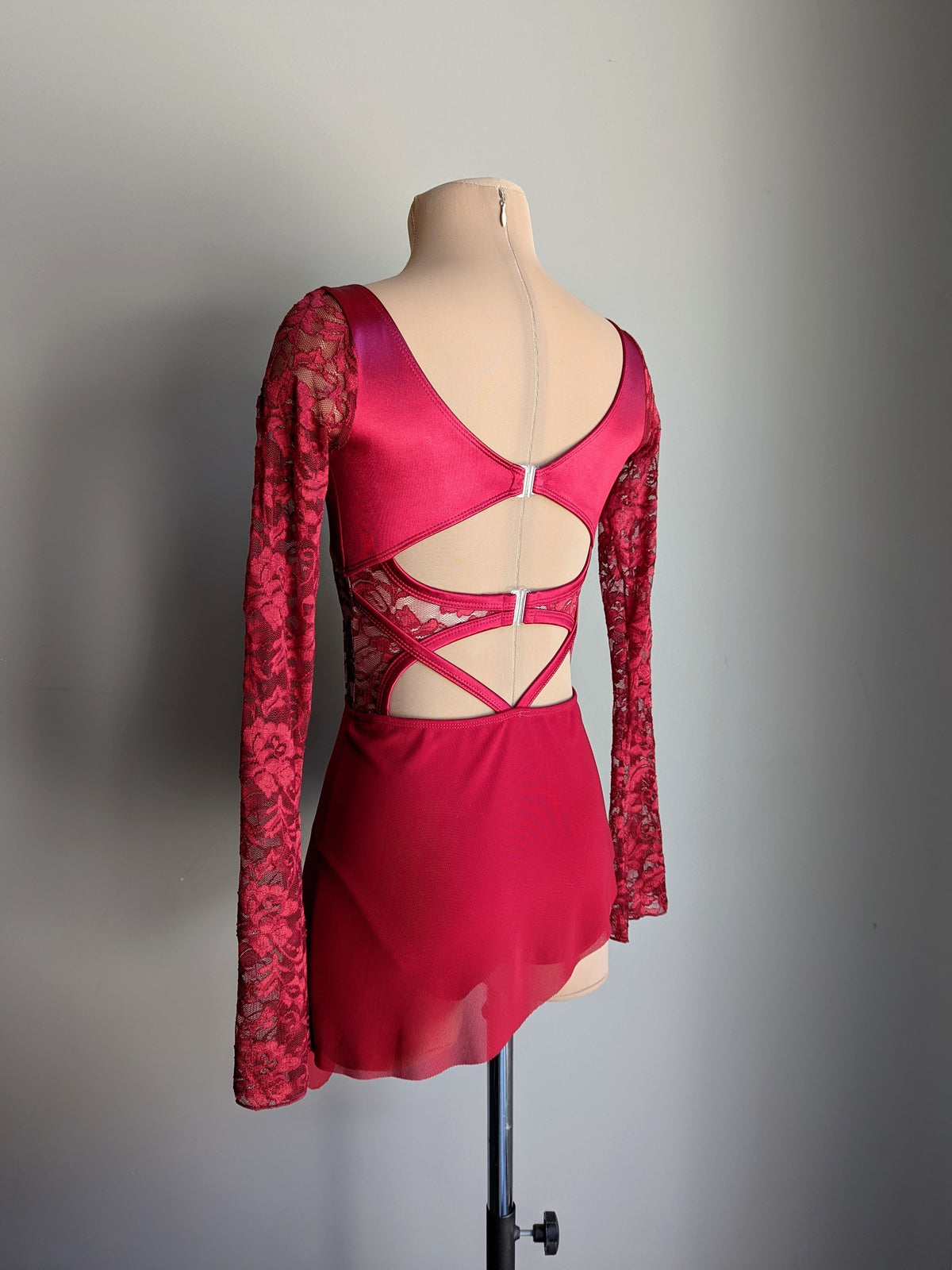 Ethereal Leo - Burgundy Satin & Lace 