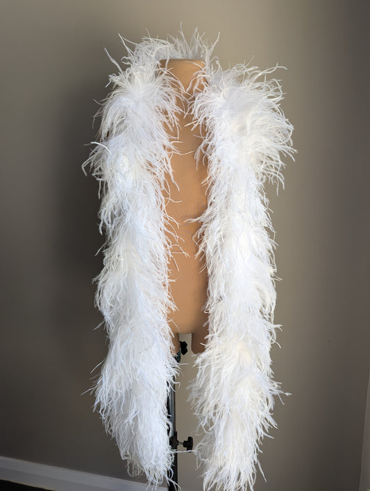 Ostrich Feather Boa 8ply - White Feathers
