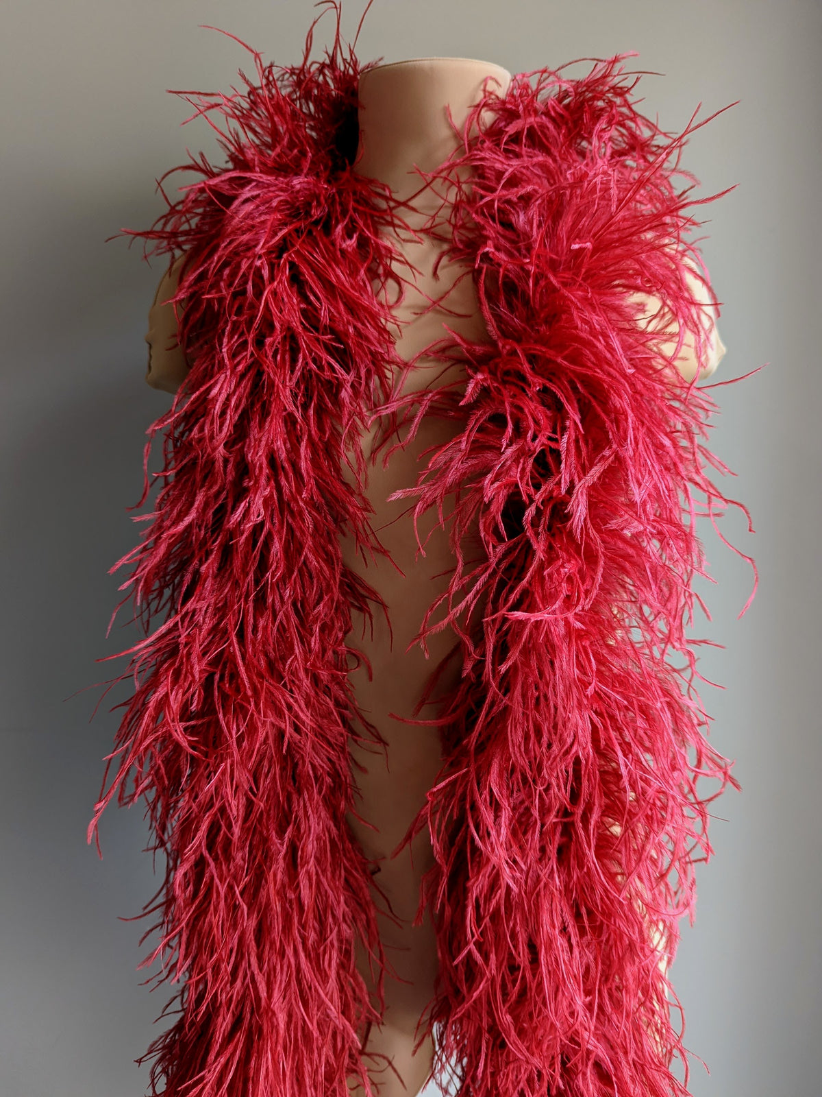 Ostrich Feather Boa 8ply - Burgundy Feathers