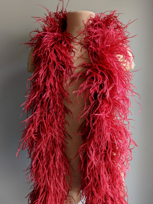 Ostrich Feather Boa 8ply - Burgundy Feathers