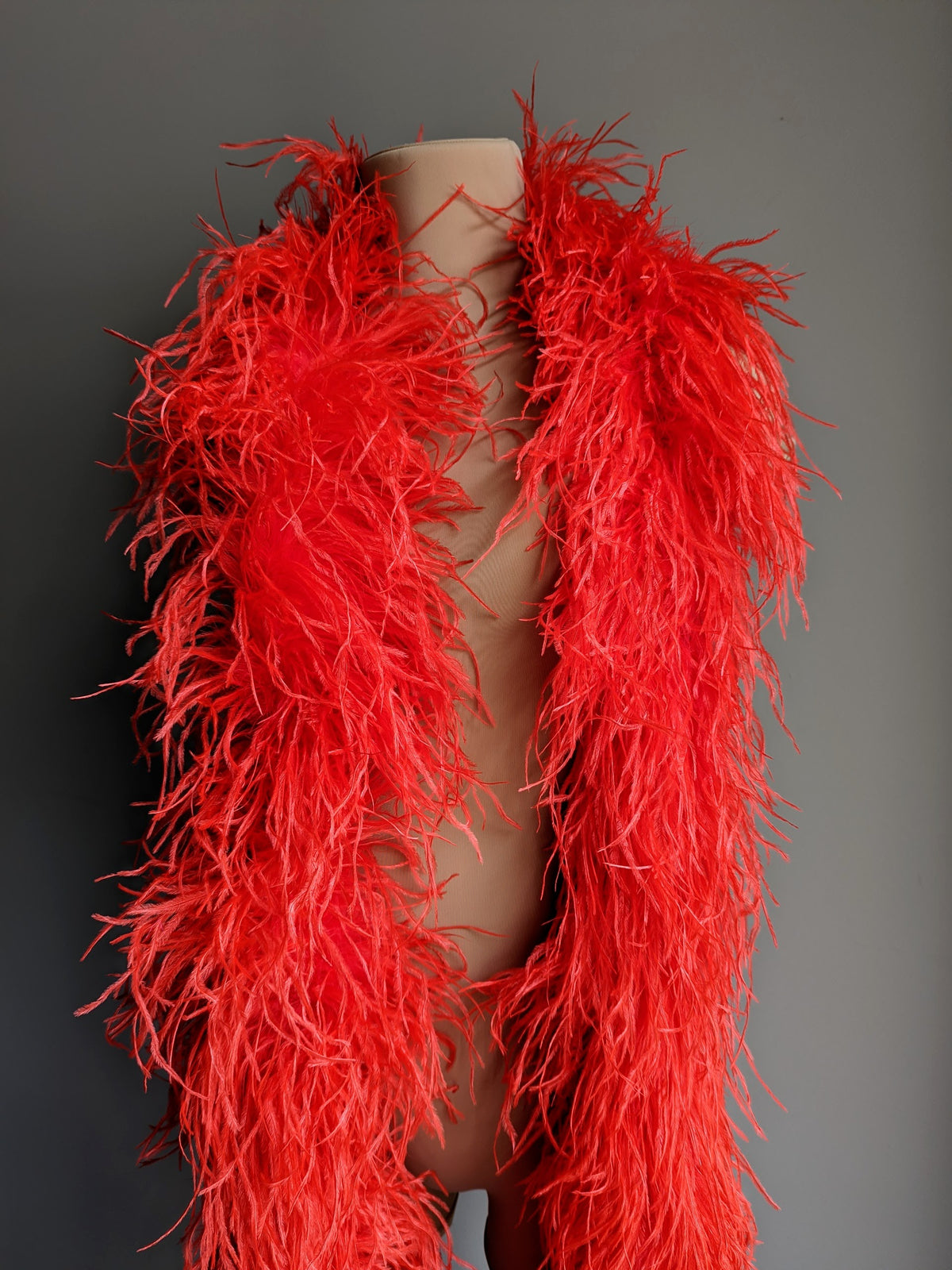 Ostrich Feather Boa 8ply - Bright Red Feathers