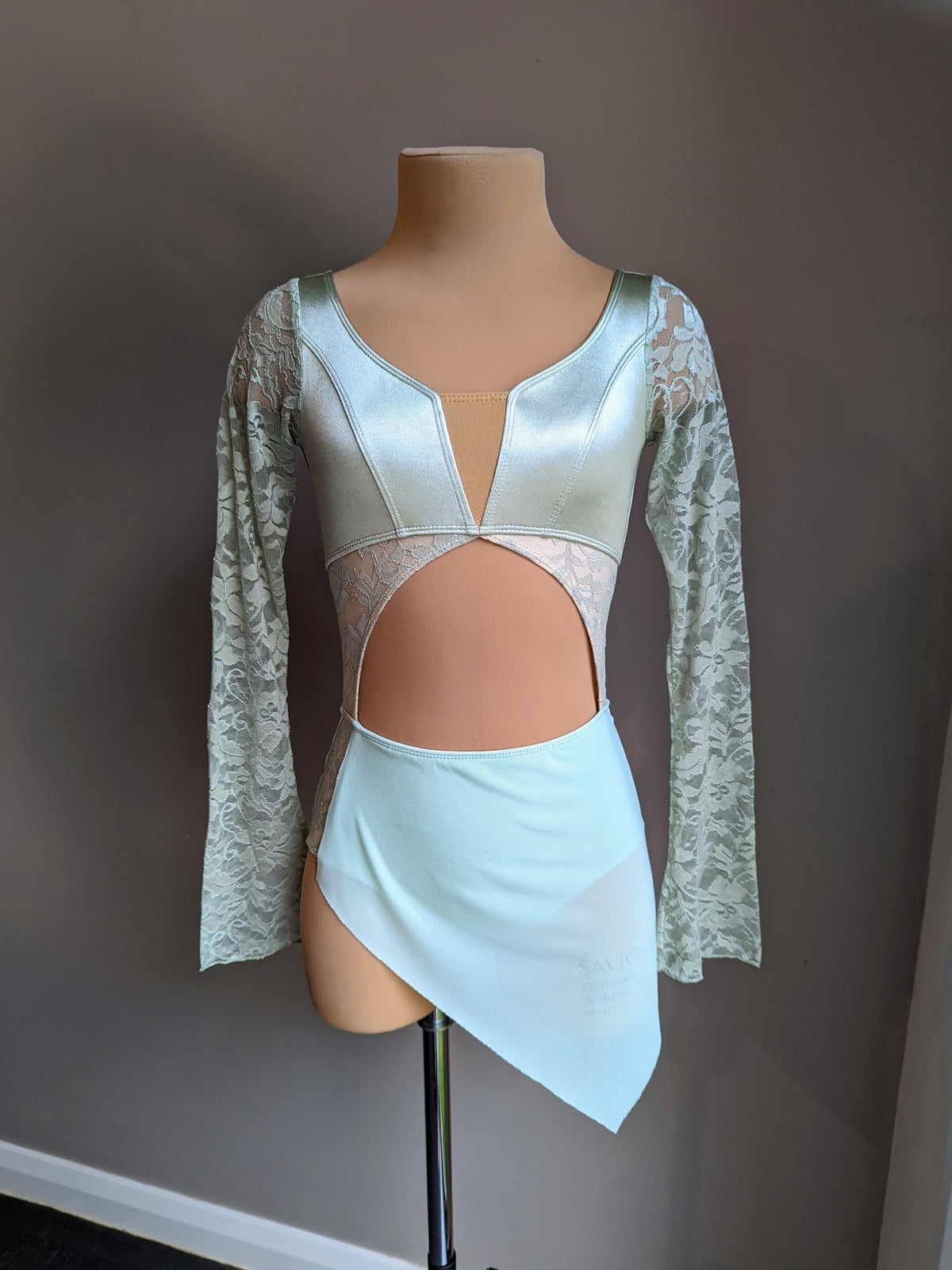 Ethereal Leo - Vintage Sage Satin & Lace 