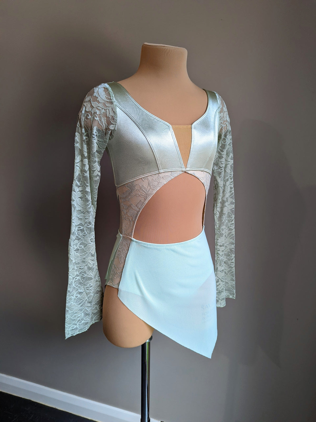 Ethereal Leo - Vintage Sage Satin & Lace 