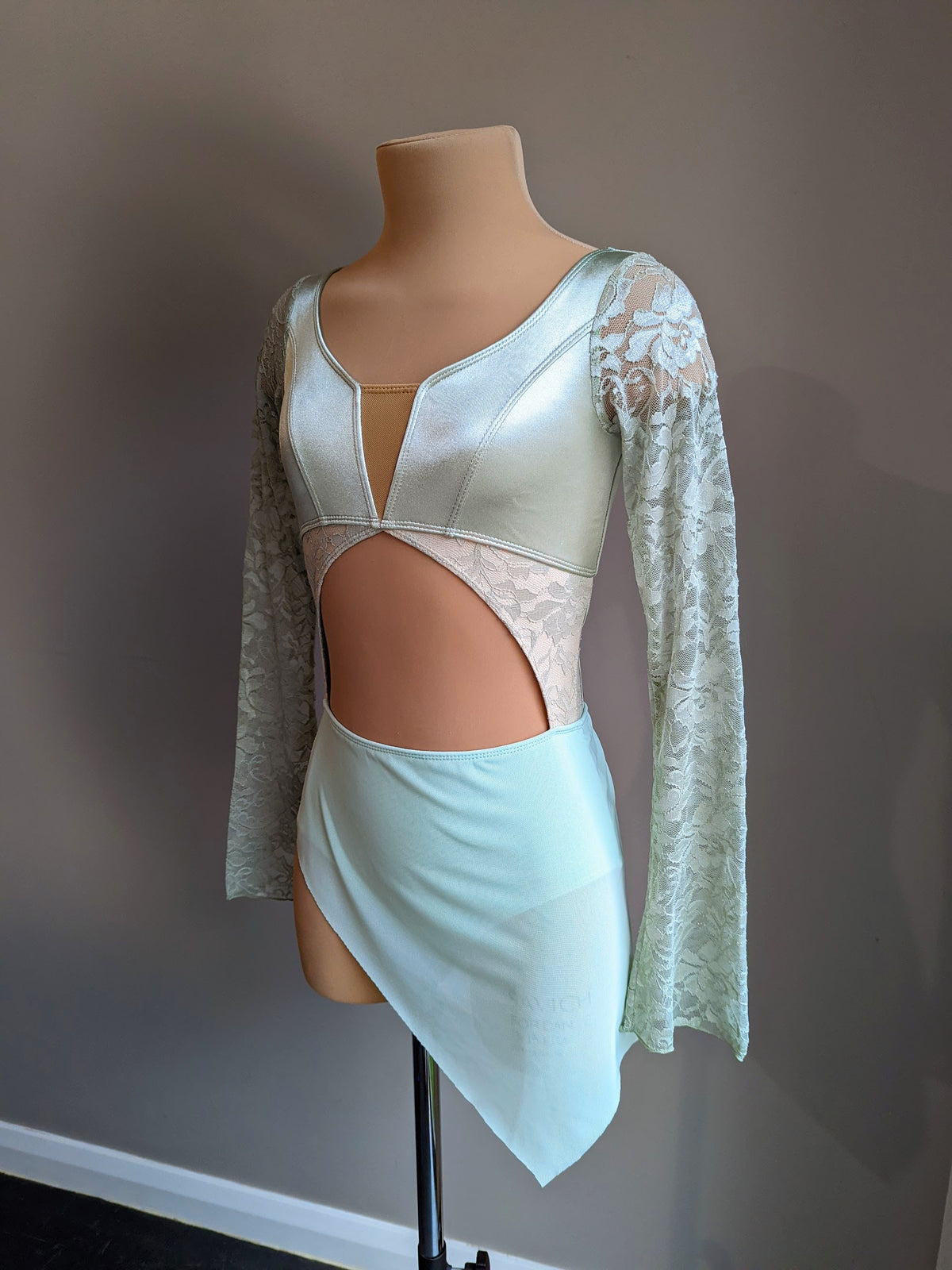 Ethereal Leo - Vintage Sage Satin & Lace 