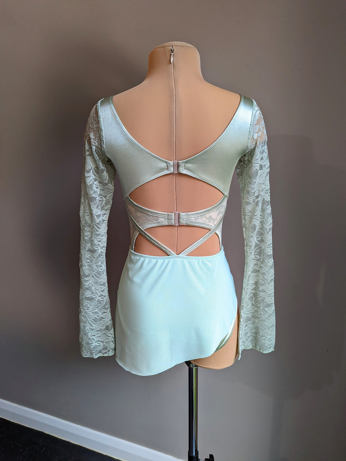 Ethereal Leo - Vintage Sage Satin & Lace 