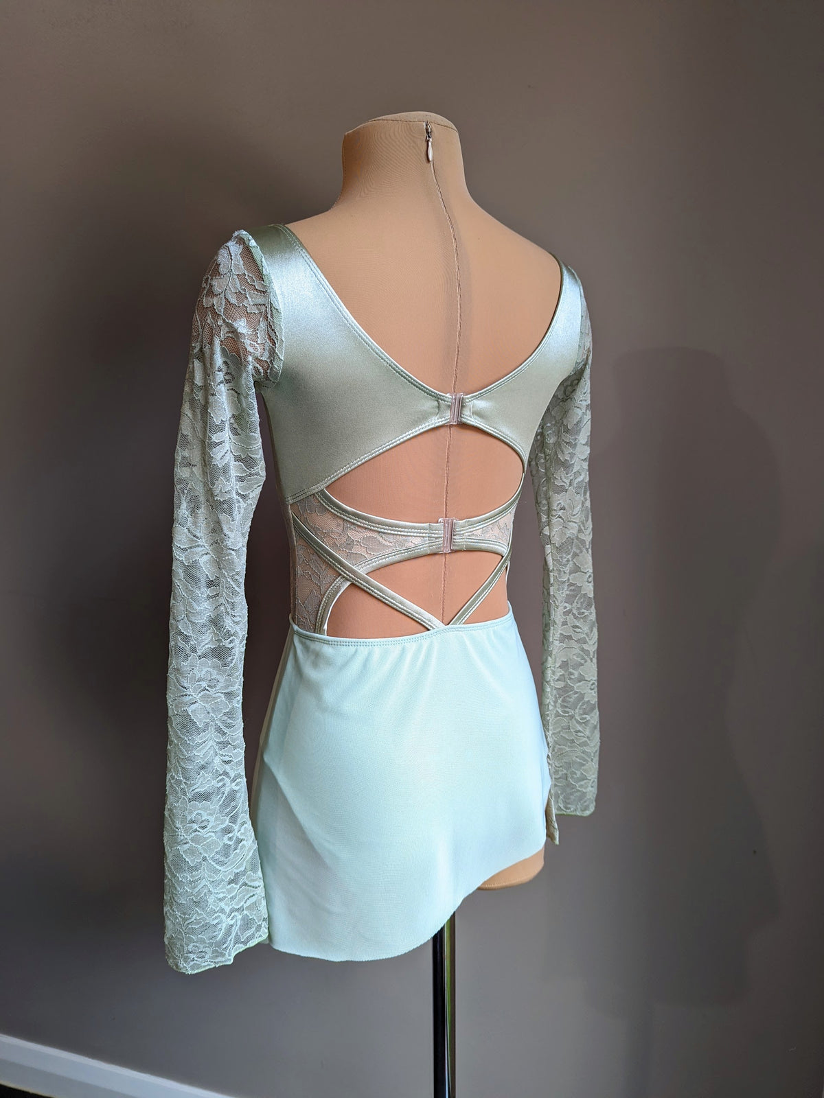 Ethereal Leo - Vintage Sage Satin & Lace 