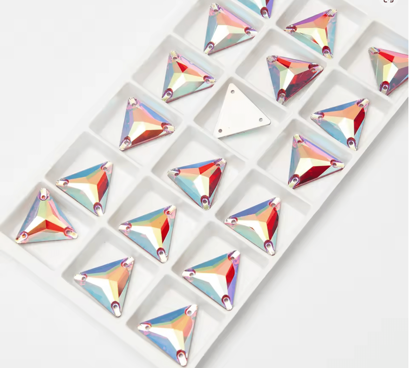 Premium Ultra Glass Siam AB Triangles Rhinestones & Flatbacks