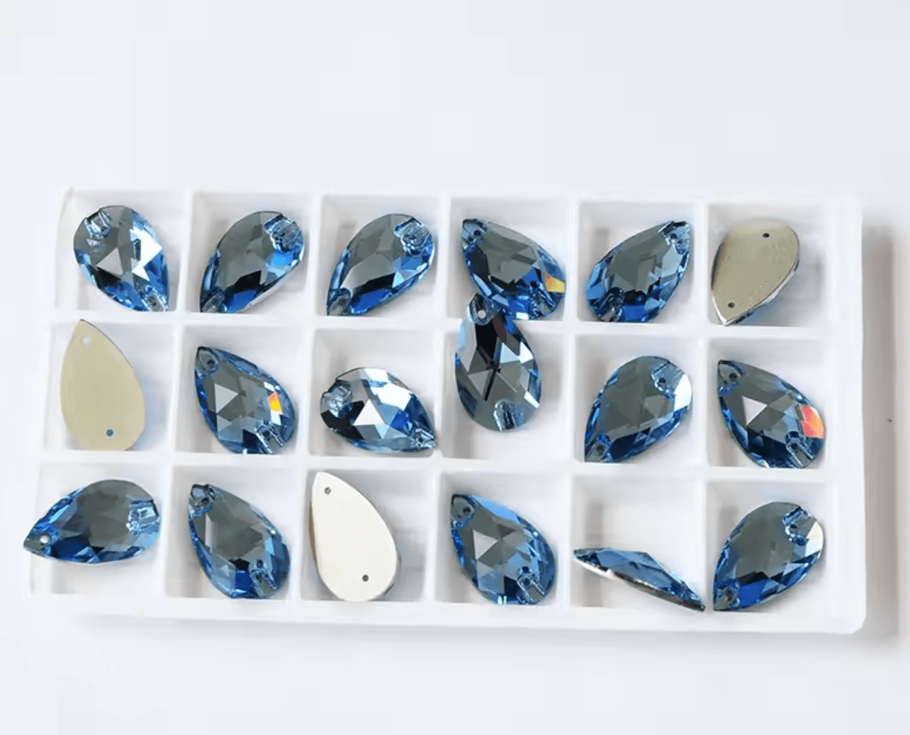 Premium Ultra Glass Light Sapphire Tear Drops Rhinestones & Flatbacks