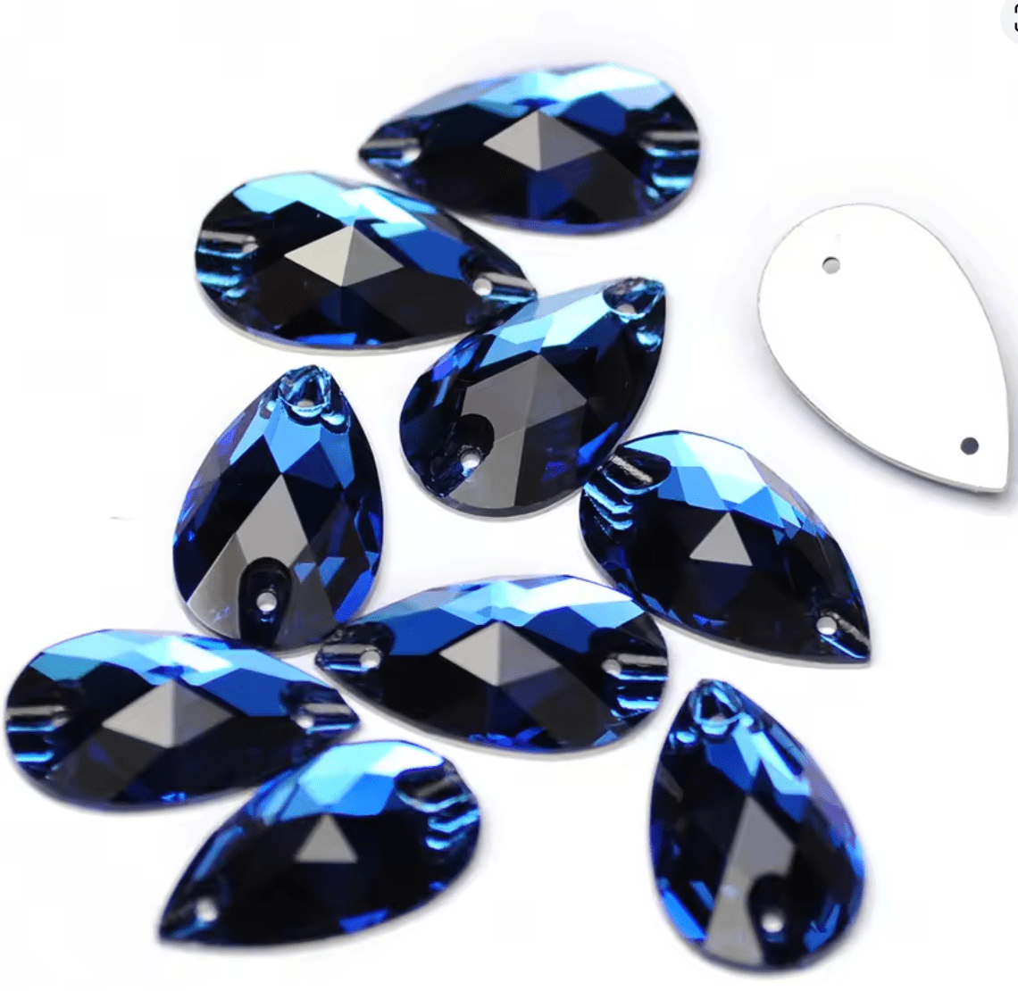 Premium Ultra Glass Sapphire Tear Drops Rhinestones & Flatbacks