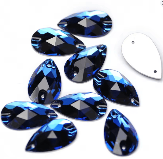 Premium Ultra Glass Sapphire Tear Drops Rhinestones & Flatbacks