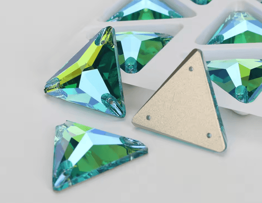 Premium Ultra Glass Aquamarine AB Triangles Rhinestones & Flatbacks