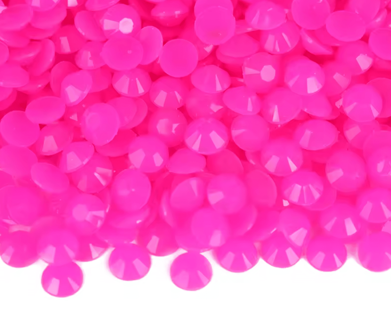 Solid Hot Pink Jelly Resin Rhinestones & Flatbacks