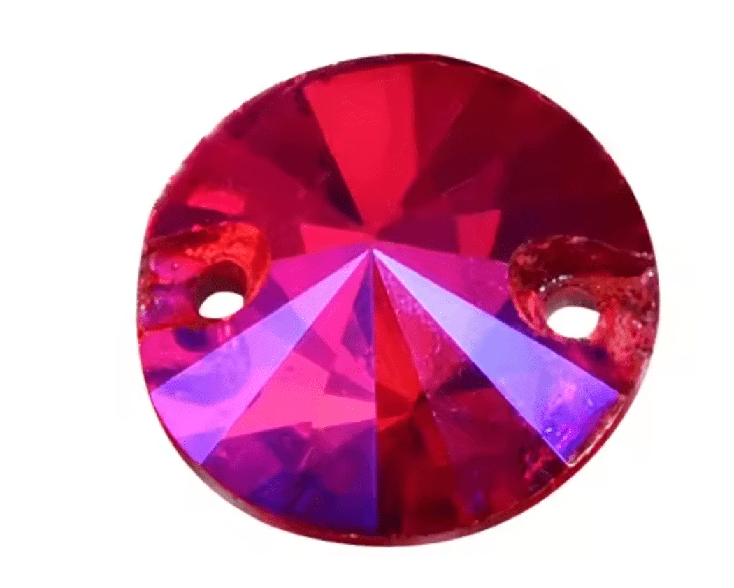 Standard Siam AB Glass Rivoli Rhinestones & Flatbacks