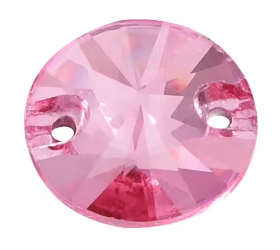 Standard Light Pink Glass Rivoli Rhinestones & Flatbacks
